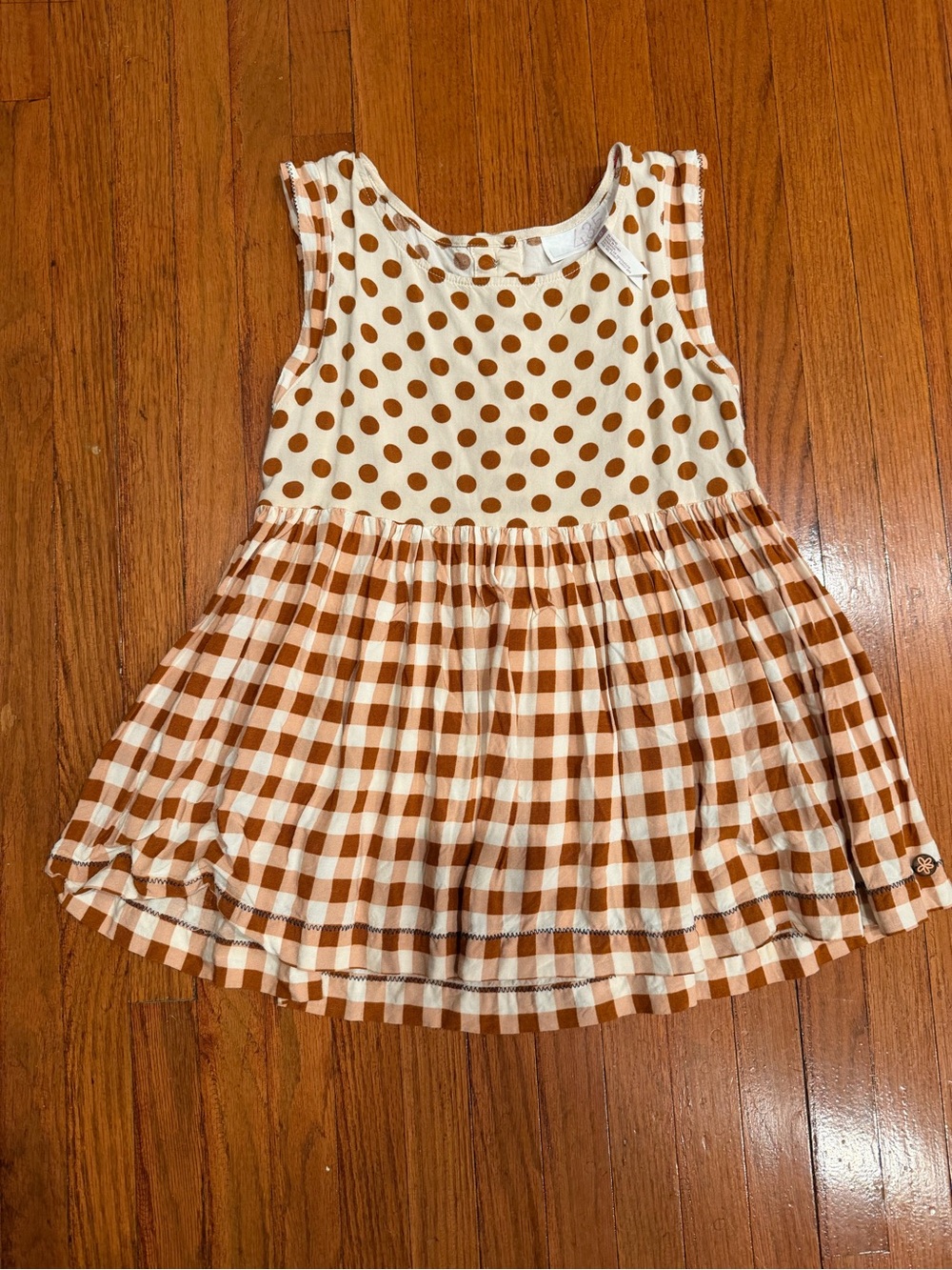 Matilda Jane ‘Band Practice’ babydoll top - brown & cream - size 8
